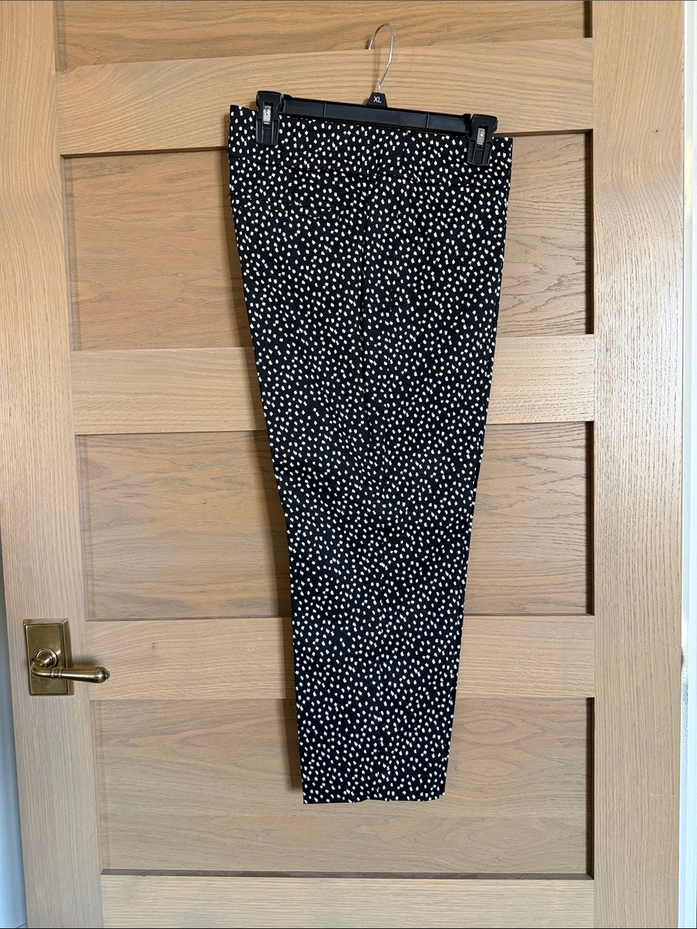 LOFT Black Pants with White Dot Print